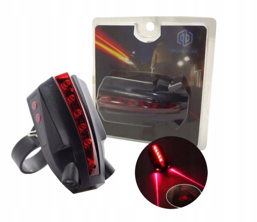 

Lampka Lampa Rowerowa Tylna Led Laser Ładowana Usb
