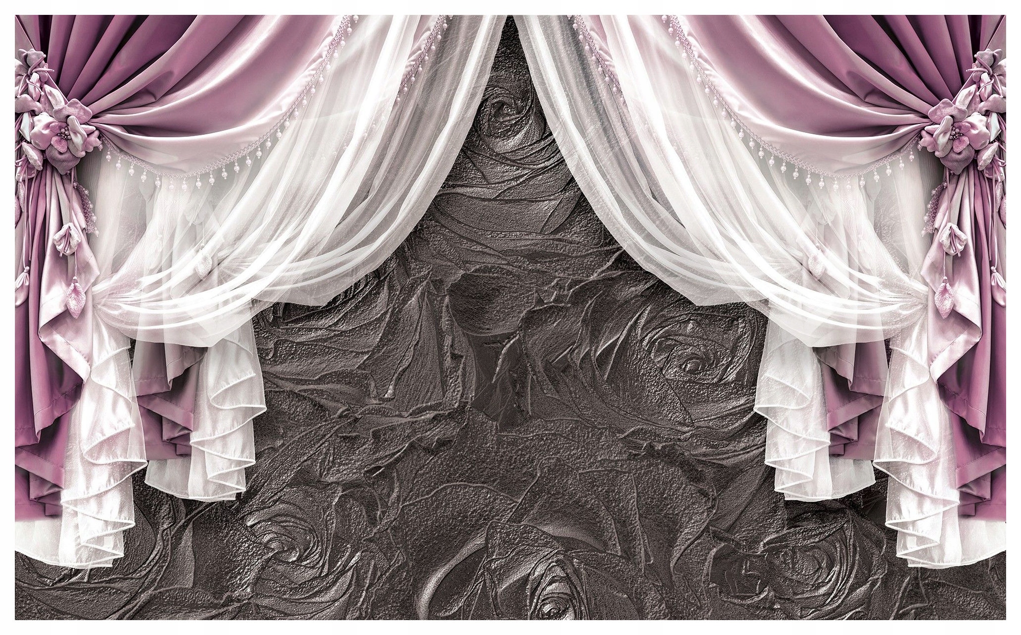 Fototapeta Elegantné záclony na textúre do obývačky 312x219 lepidlo