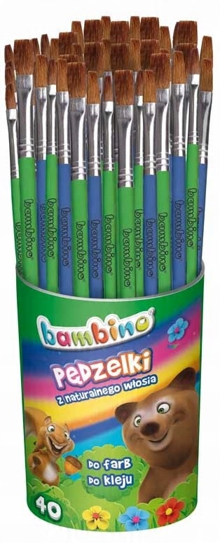 

Pędzelki do farb i kleju 40szt MIX Bambino