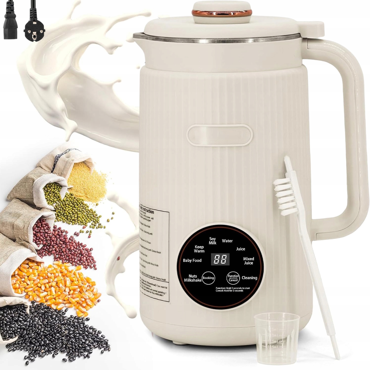 Stolní Mixér 1.2 L, Přenosný, Multifunkční, 8 Režimů S Led Displejem