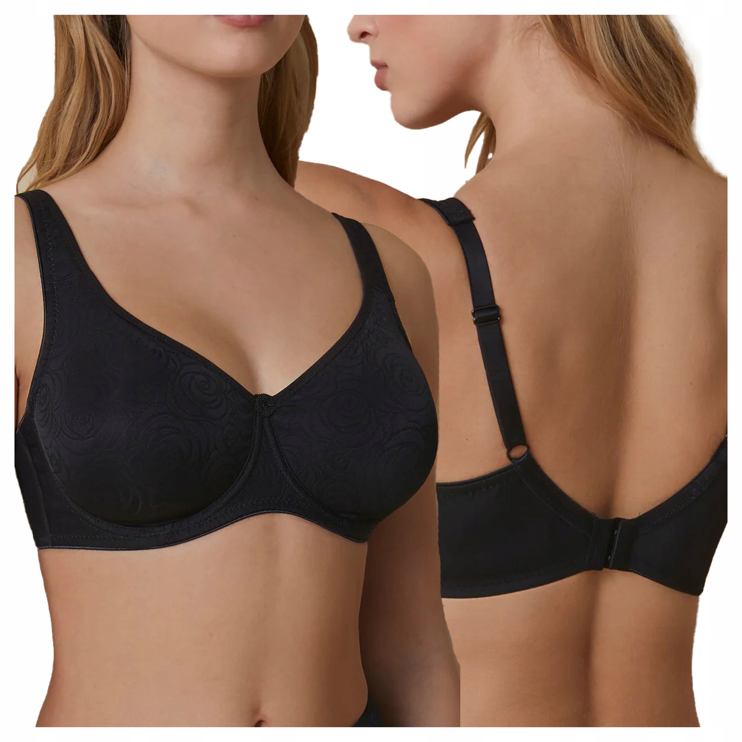 Biustonosz Miękki z Szerokimi Ramiączkami Na Fiszbinach Teresa Czarny 95D