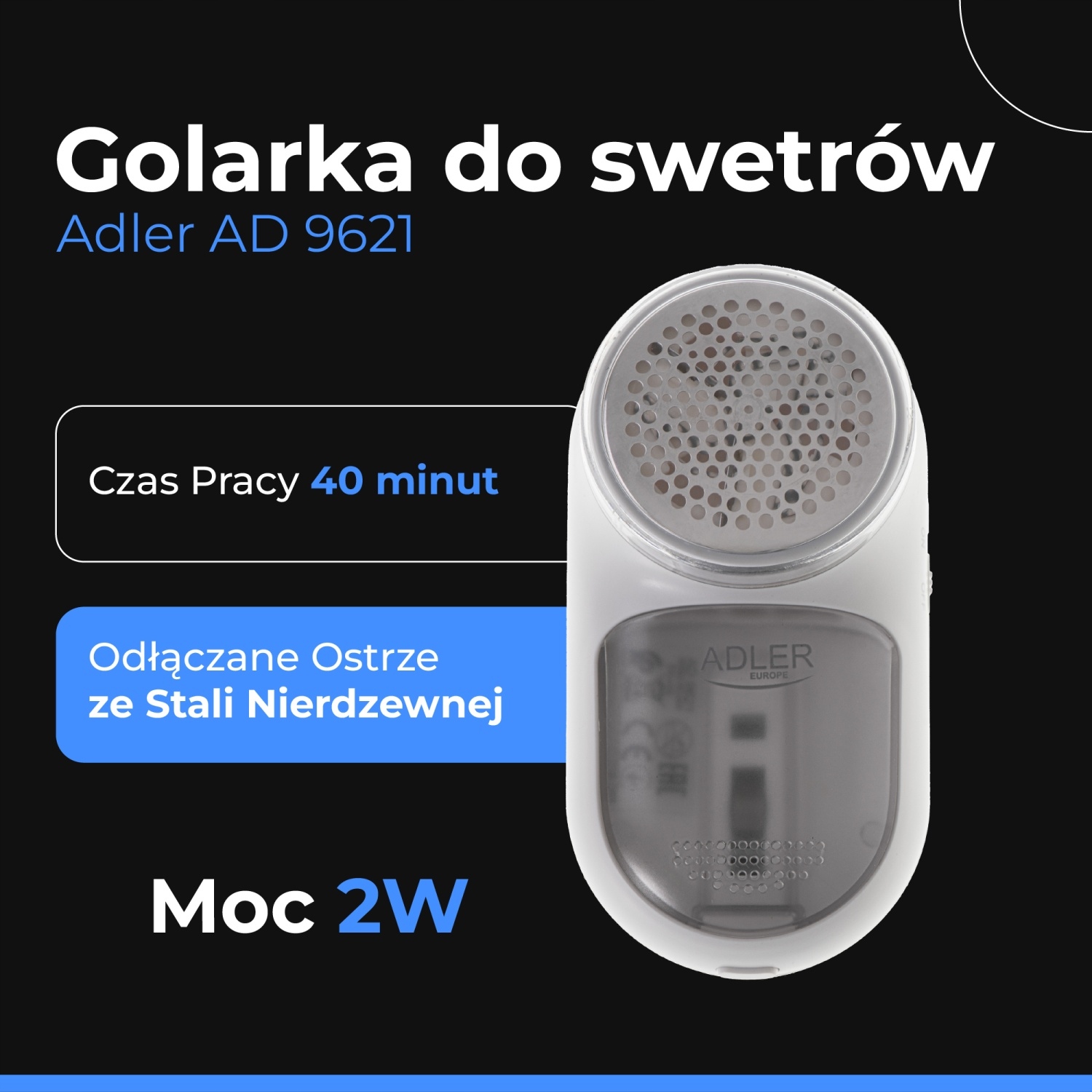 Golarka do Swetrów AD 9621 USB – Usuń Zmechacenia w 1 Minutę!