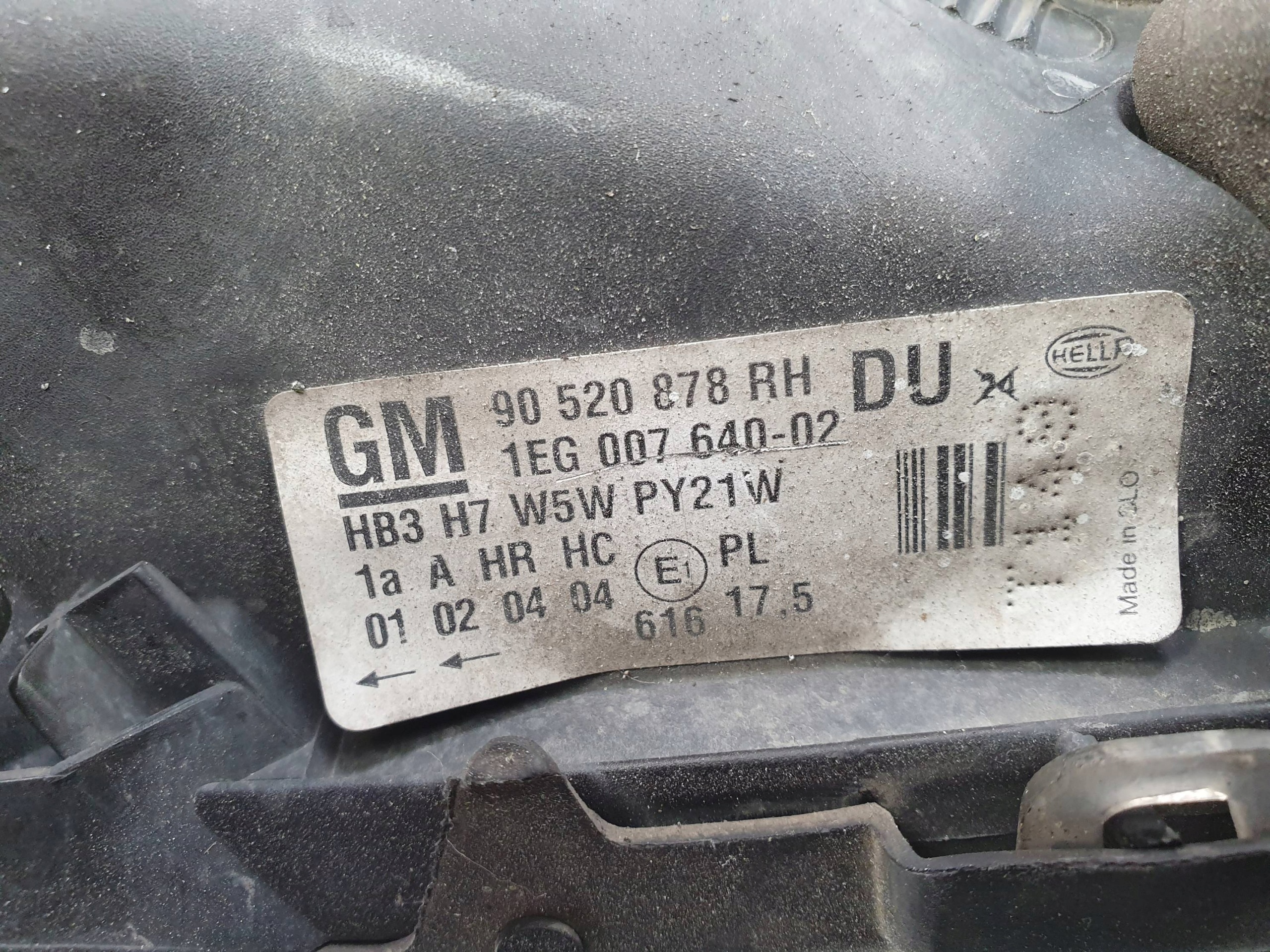 light right front EU 90520878RH OPEL ASTRA G