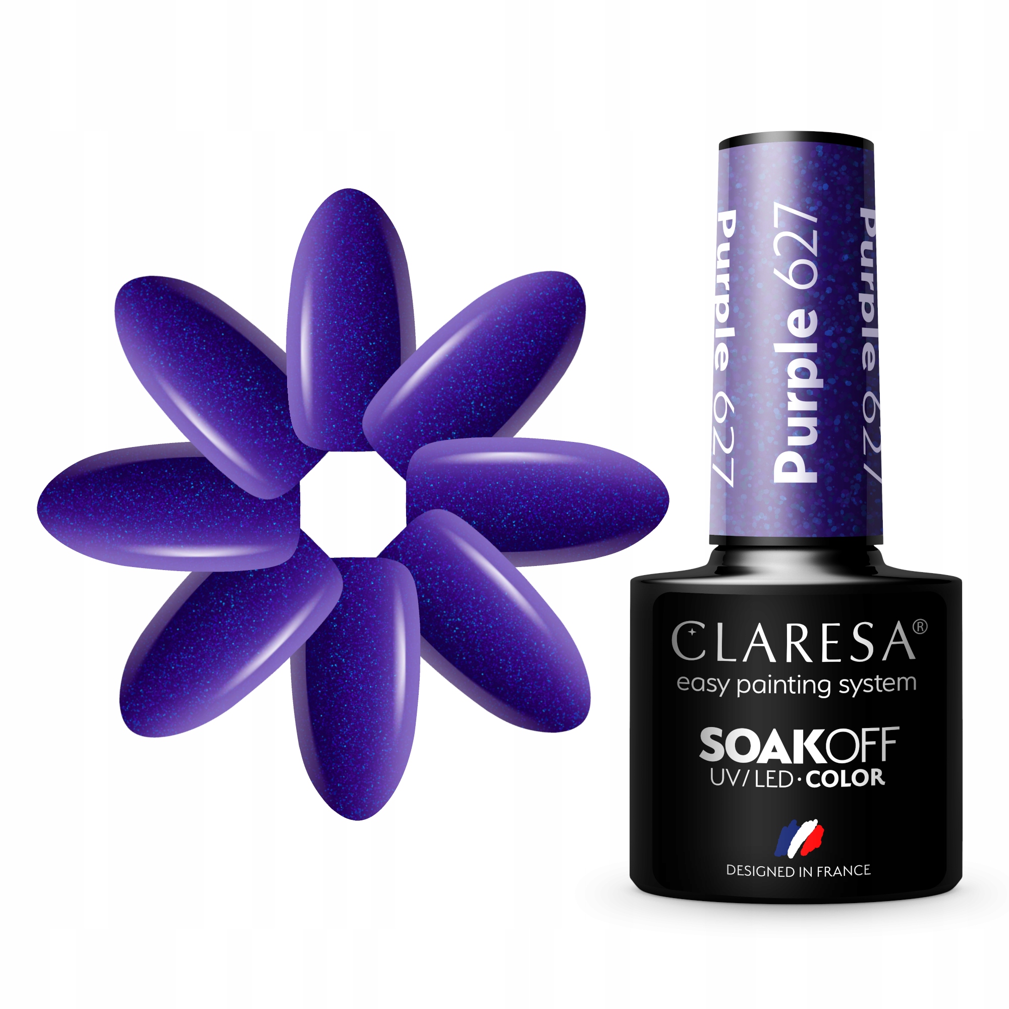 

Claresa Fiolet Lakier Hybrydowy 5ml Drobinki 627
