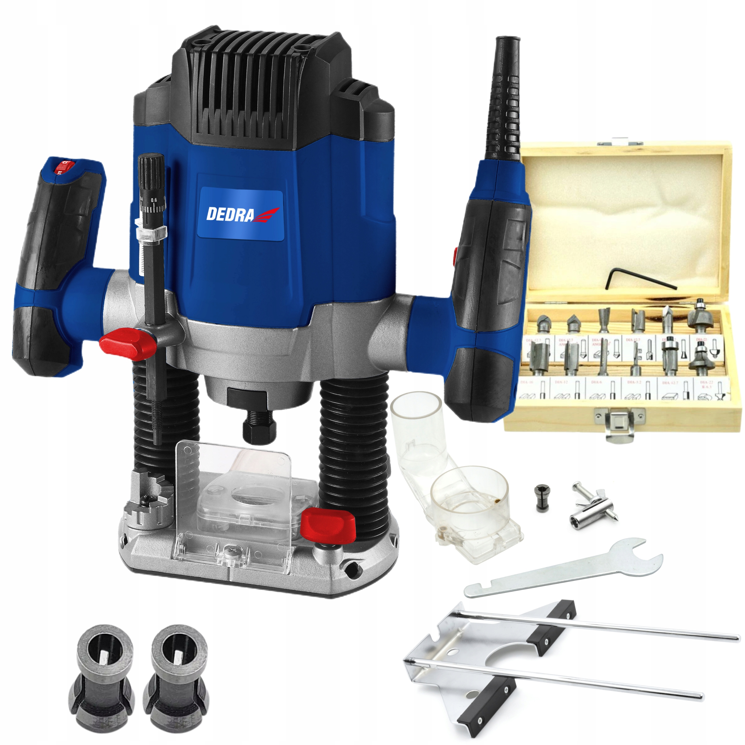 

Dedra Frezarka Górnowrzecionowa 1200W +12 Frezów