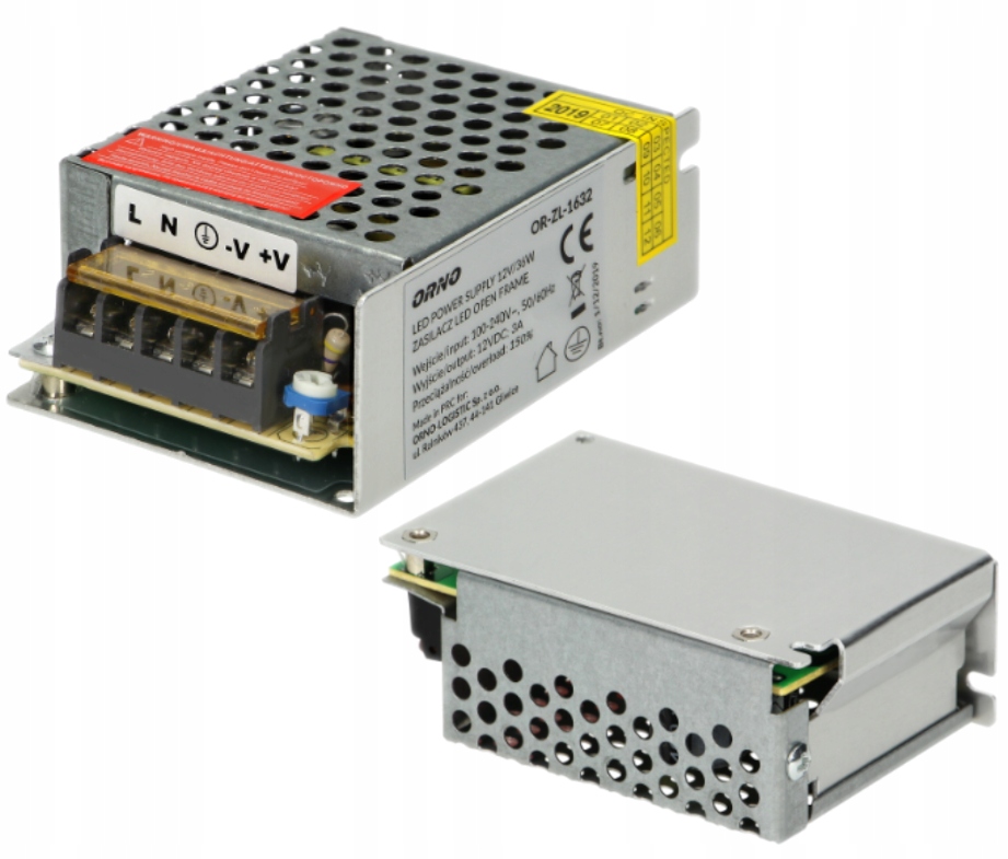 ORNO ZASILACZ MODUŁOWY 12V 36W 3A LED CCTV IP20 DO TAŚM OŚWIETLENIA