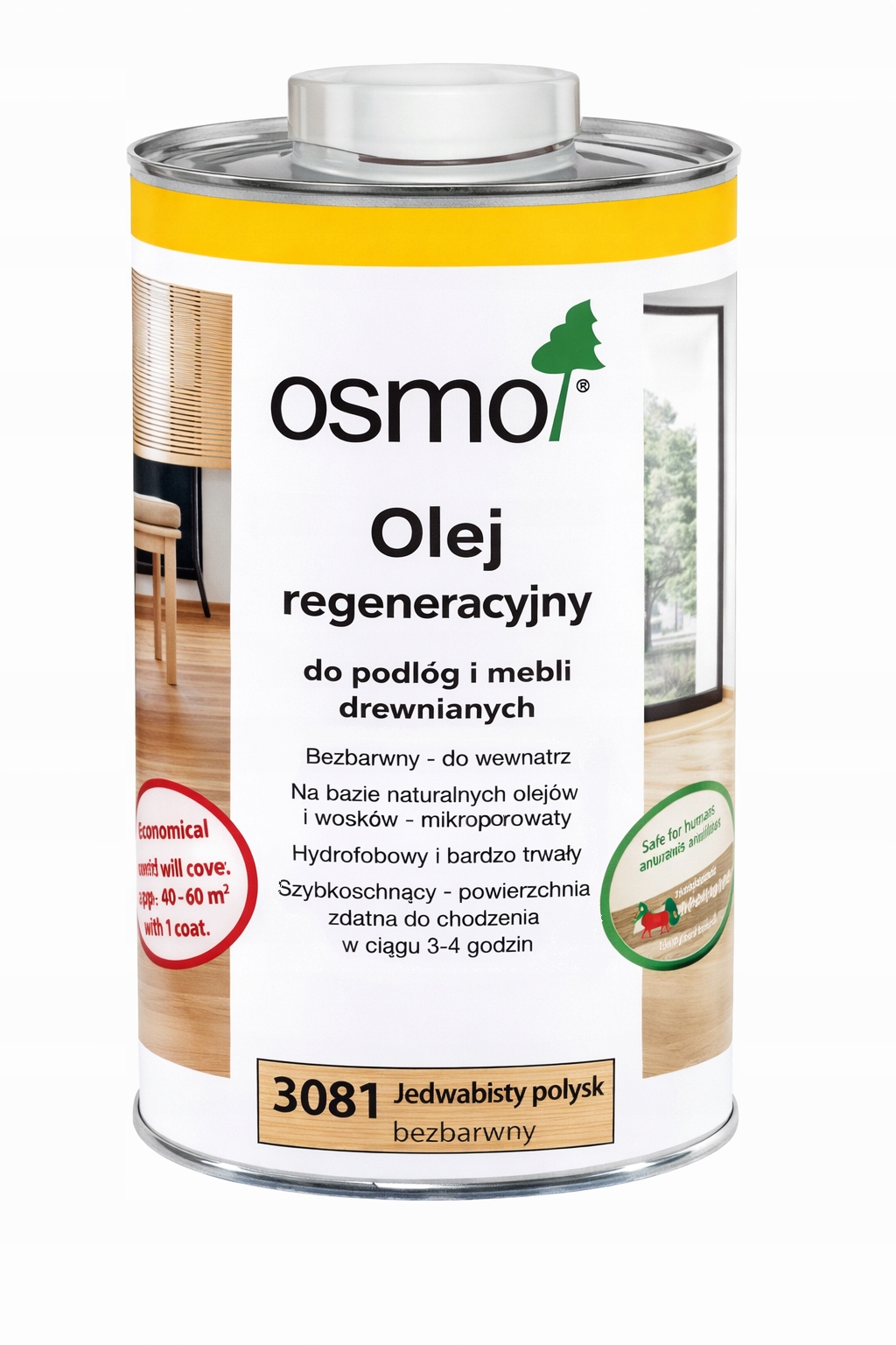 Osmo 3081 Hedvábný lesk 1L regenerační olej na voskované dřevo