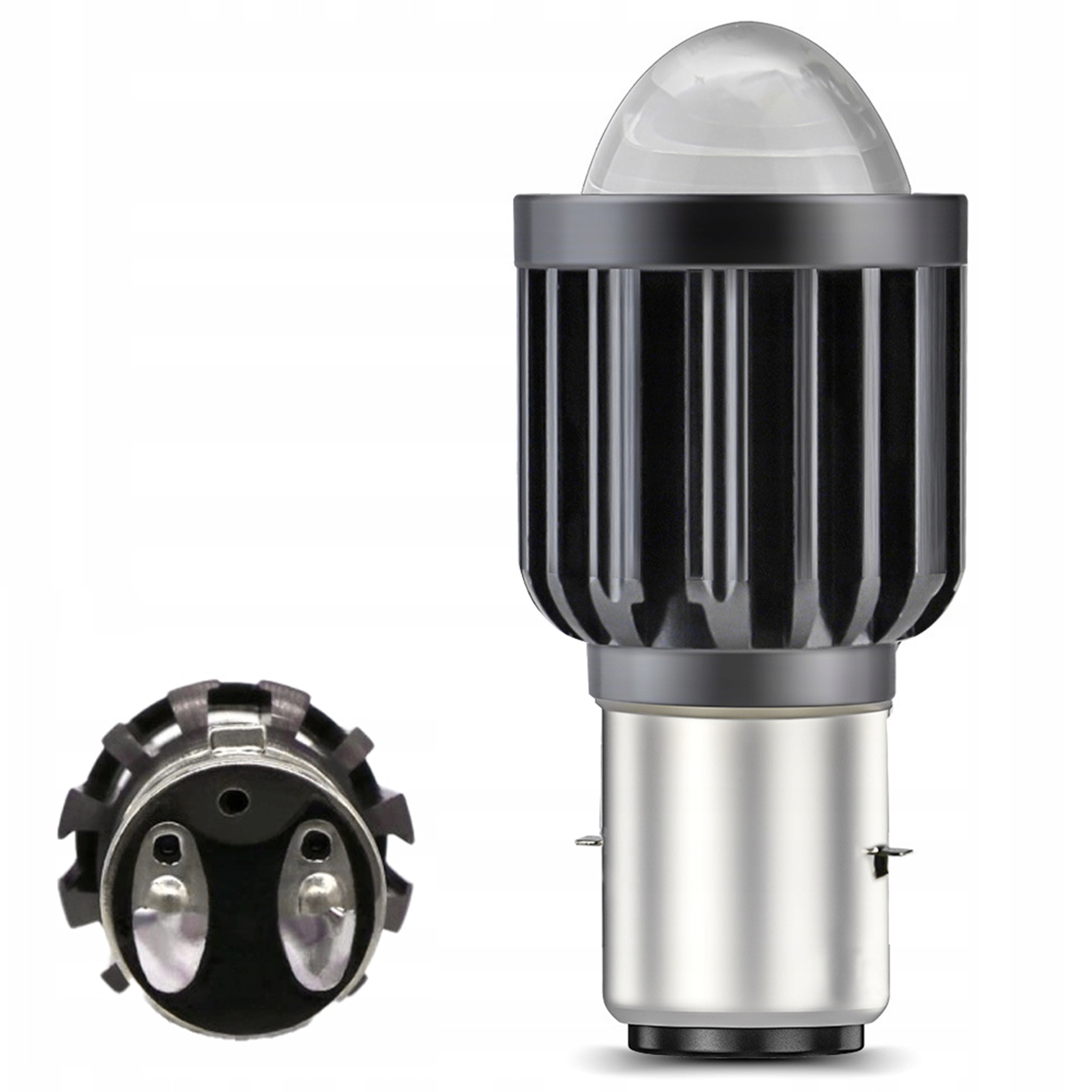 BA20D S2 żarówka Led 35/35W soczewka motocyklowa 2400LM 6000K z radiator