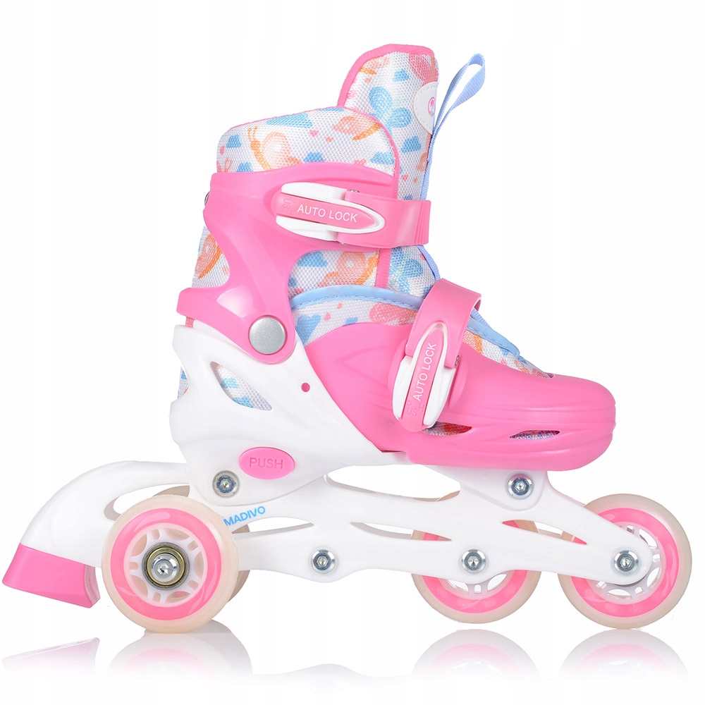 ROLKI DLA DZIECI 2w1 ŁYŻWOROLKI WROTKI REGULOWANE Rozmiar 26-29