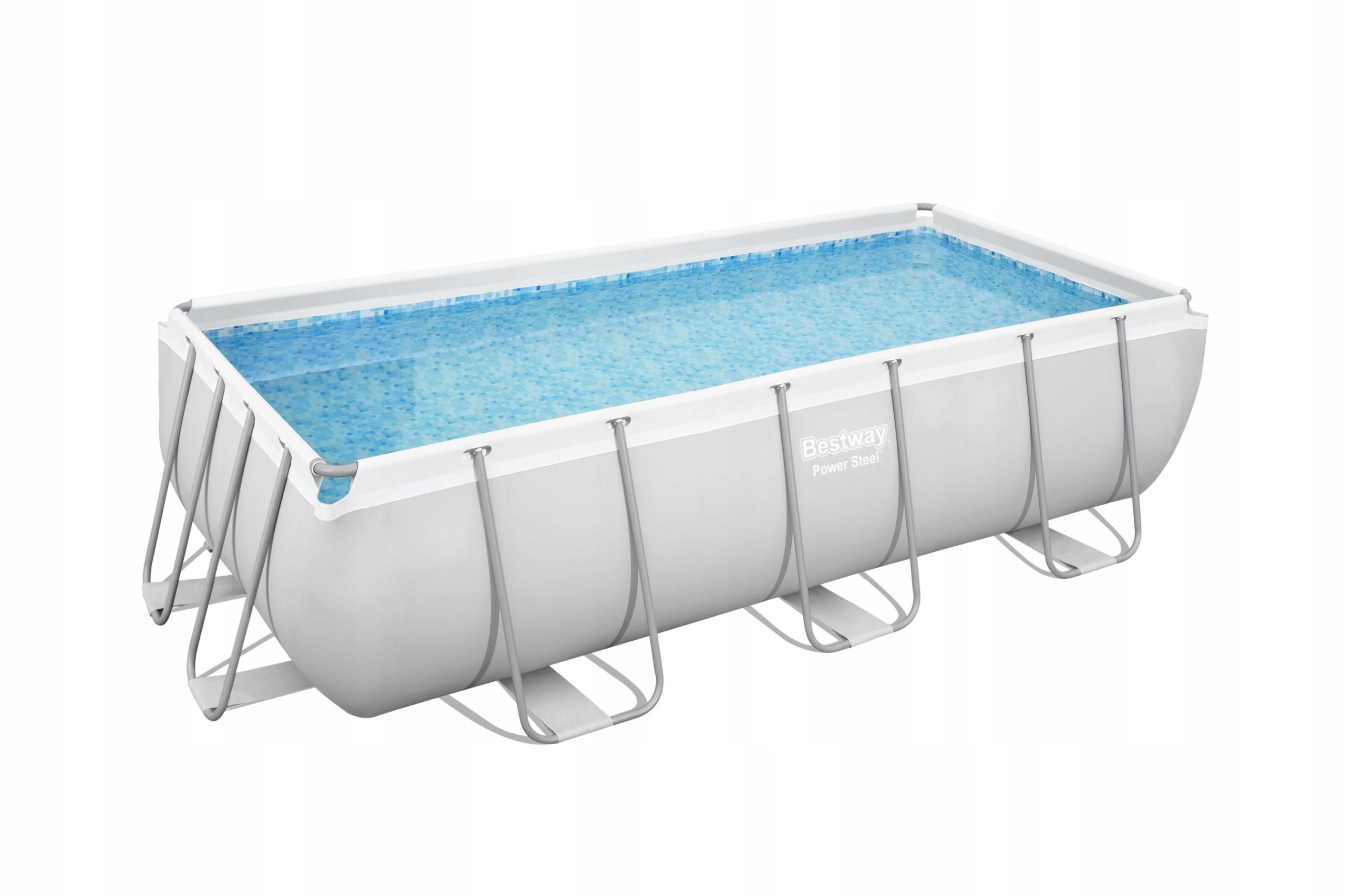 BESTWAY Piscine tubulaire rectangulaire effet rotin 404x201x100cm Power  Steel pas cher 