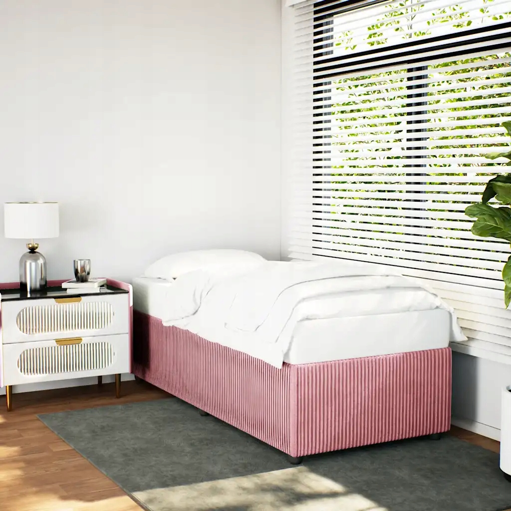 vidaXL Rám postele růžový 90 x 200 cm samet