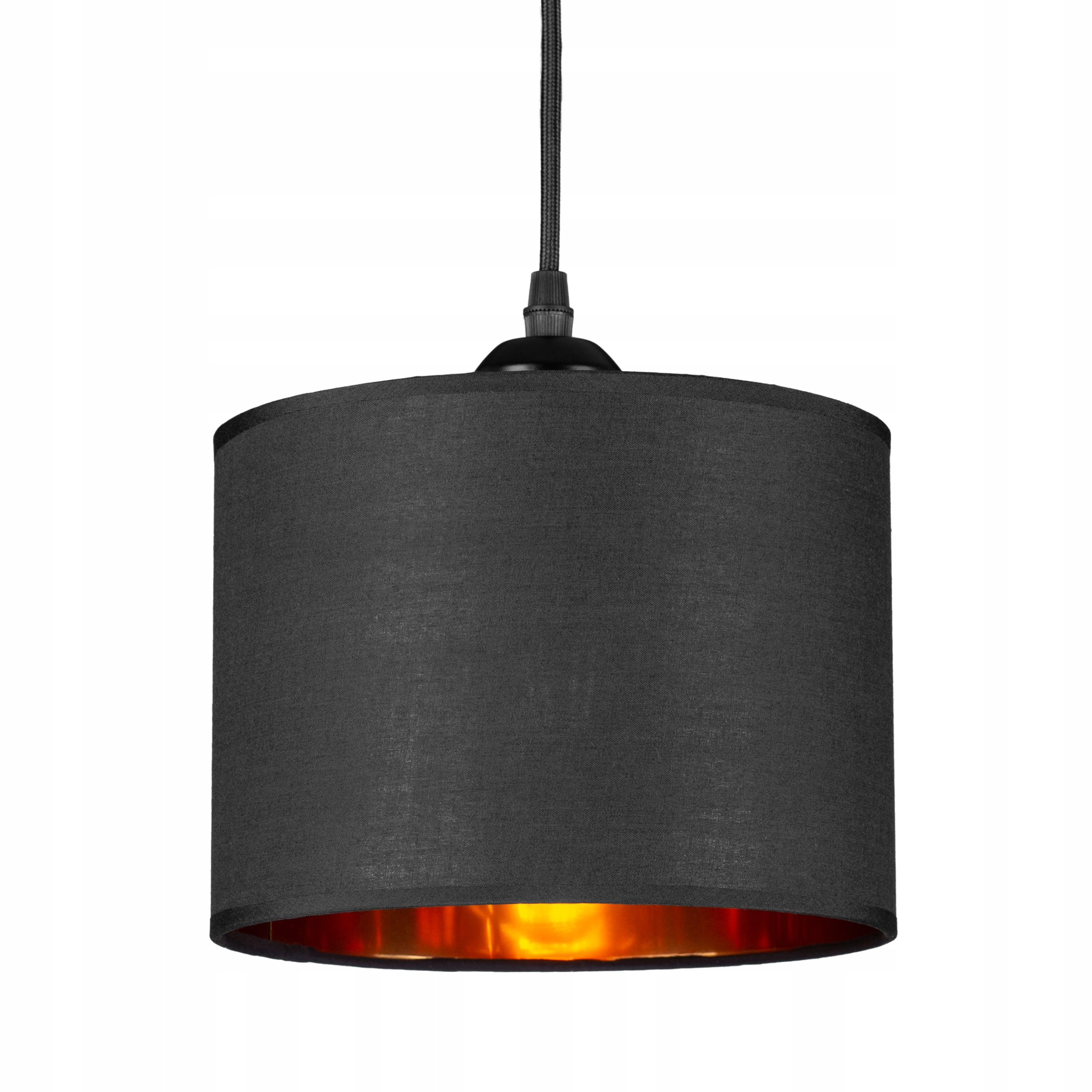 

Lampa wisząca z abażurem czarna złota od środka