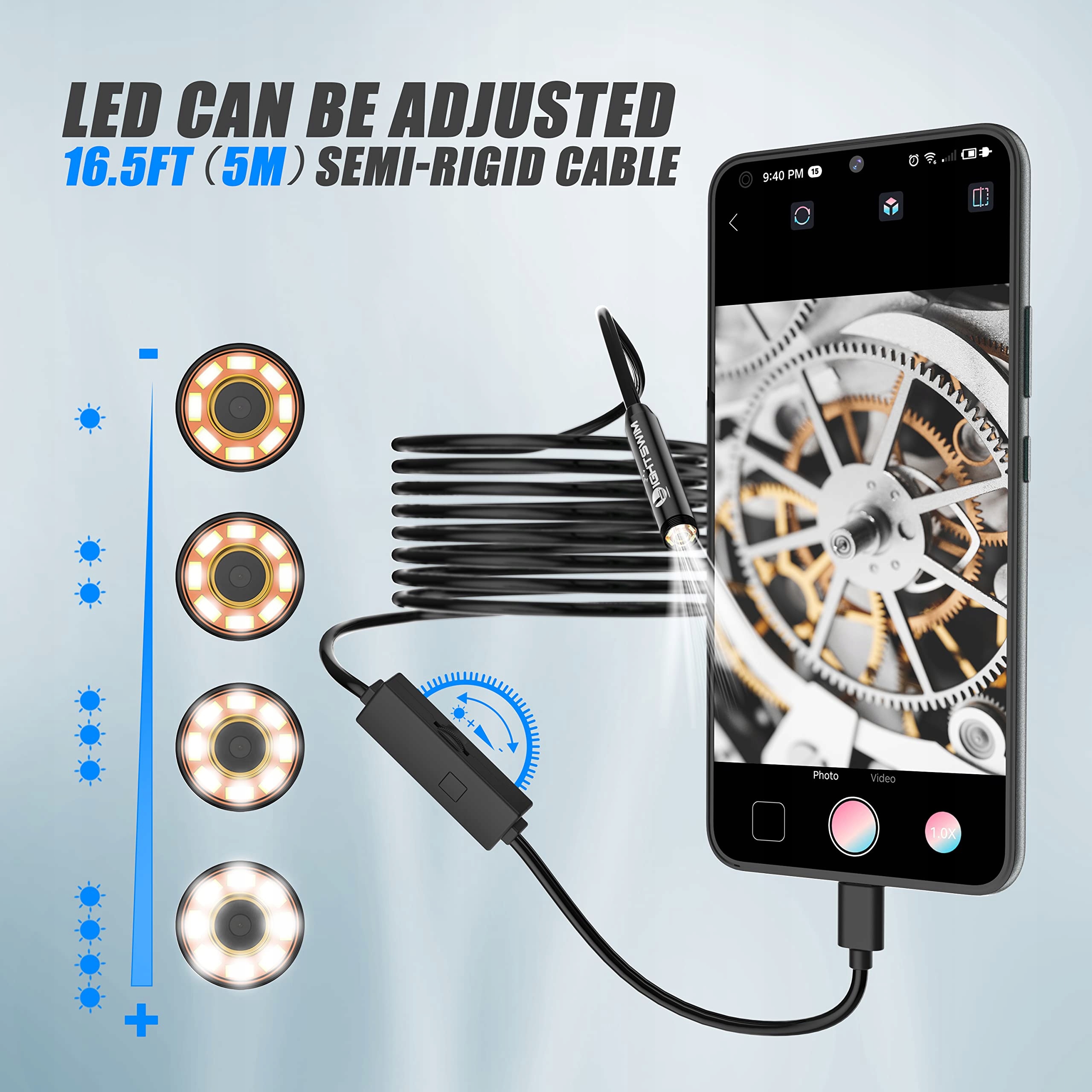 Lightswim Endoskop Kamera 1920P Typ C Android iOS 8 LED 5M