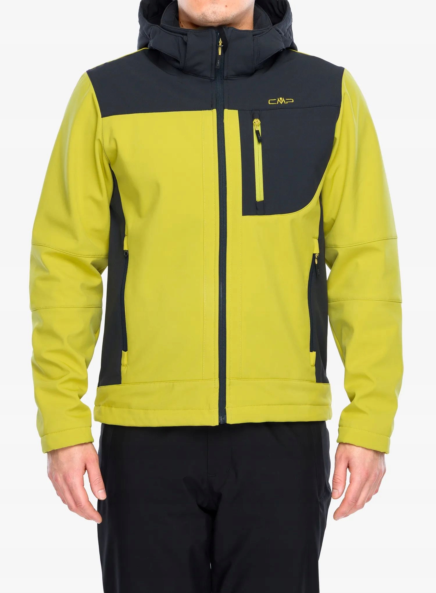 Softshellová bunda Cmp Vivo Jacket Zip Hood gold green/antracite 52 (XL)