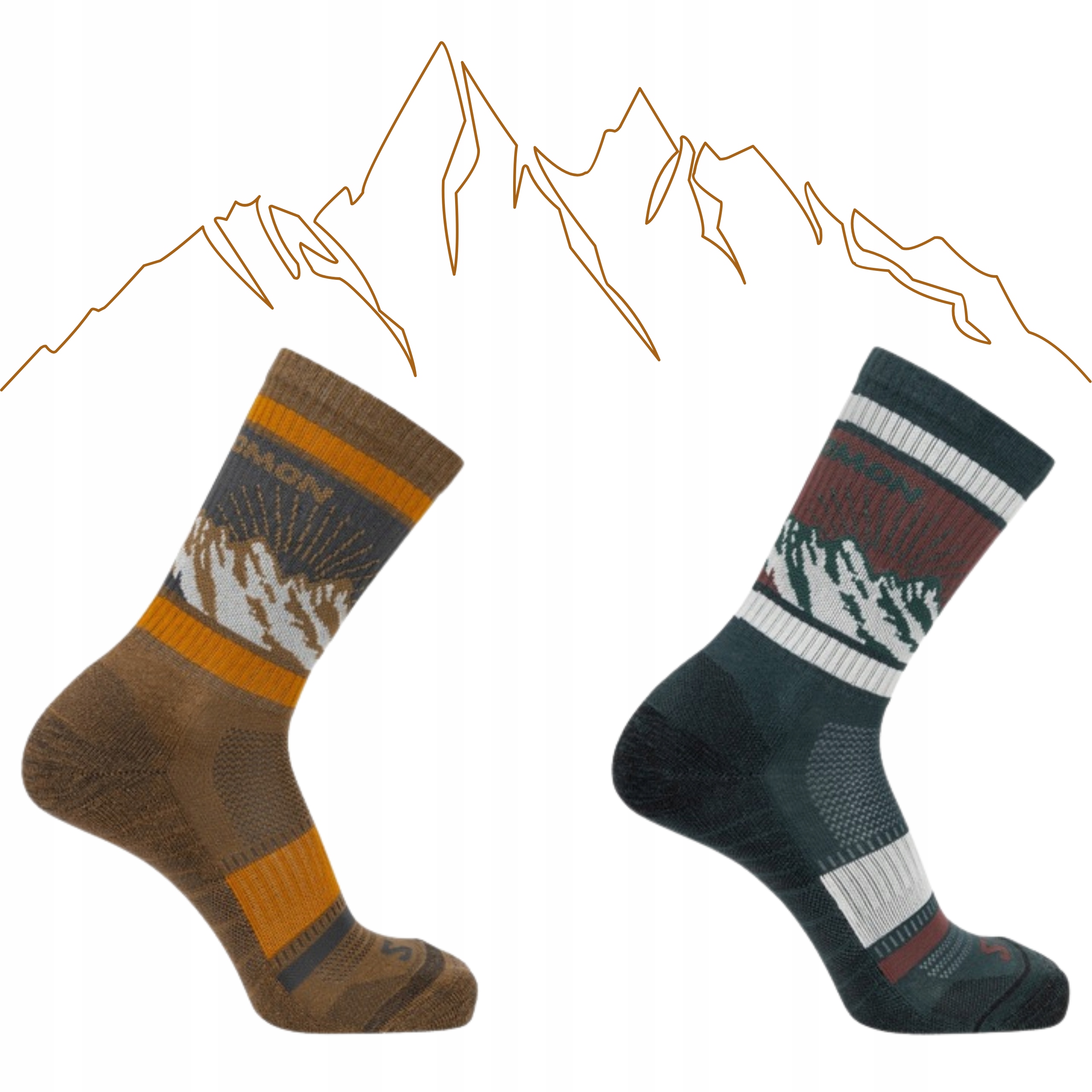 2x Sportowe Skarpety Trekkingowe Górskie Salomon Out Alps Crew 39-41