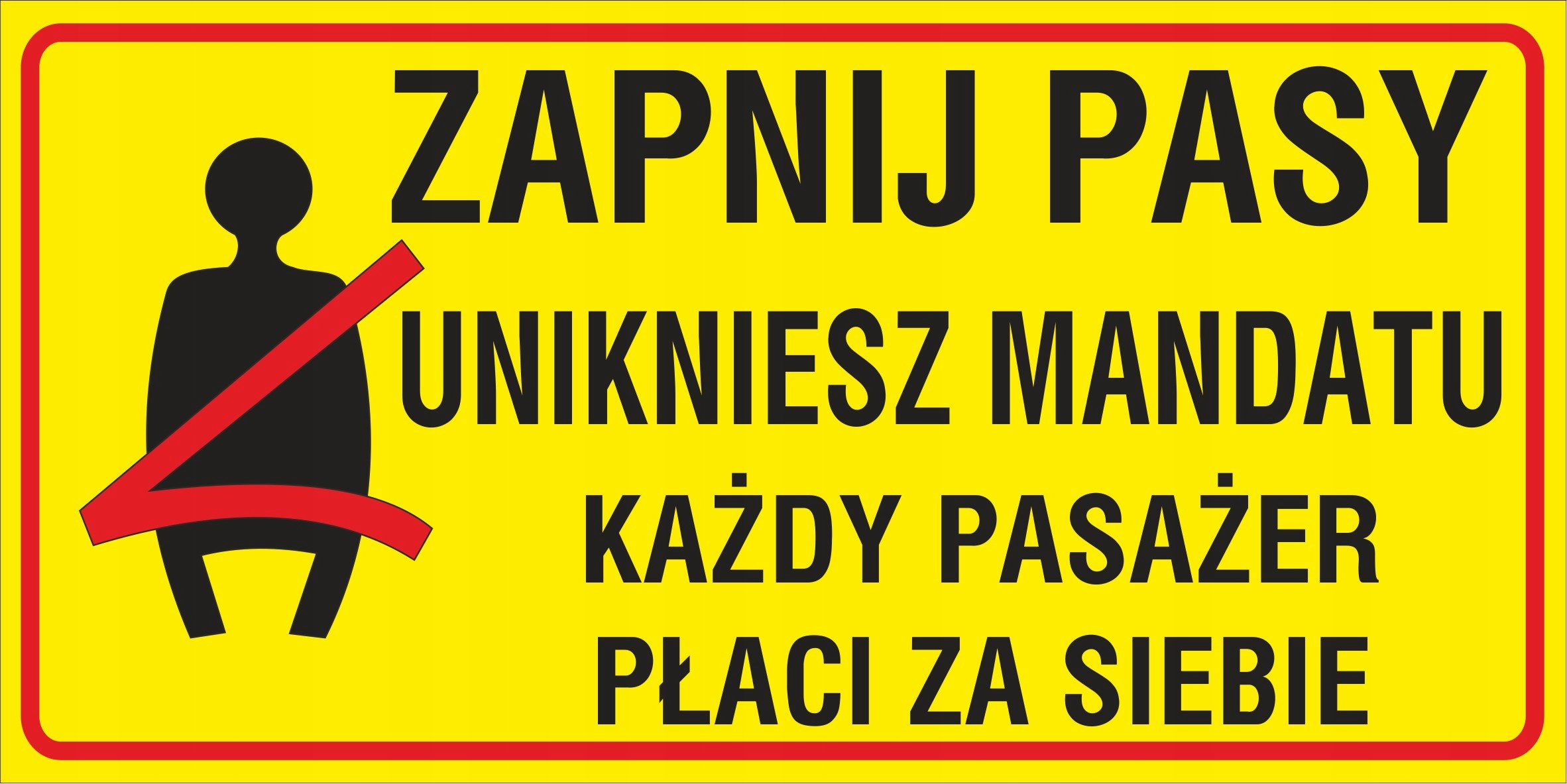 

Naklejka Zapnij Pasy do taksówek taxi Uber Bolt