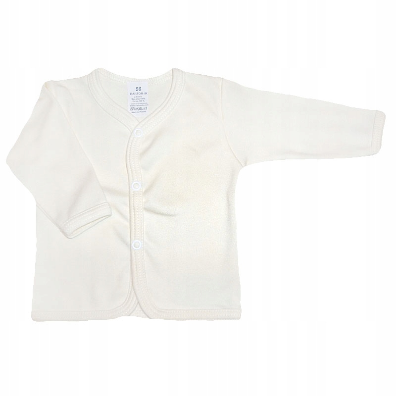 Kaftanik koszulka 98 bluzka rozpinana gładka cała BIAŁA bawełna 100%