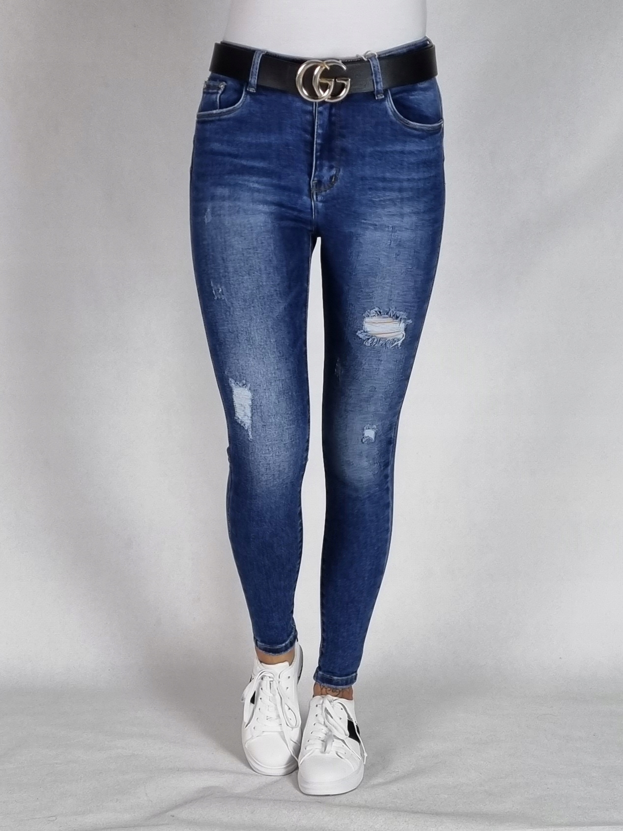 M. SARA джинсовые брюки с отверстиями размер 28 Midsection (Waist Height) high
