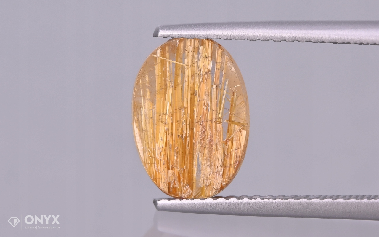 Křemen s rutilem mělký ovál 11x8 mm