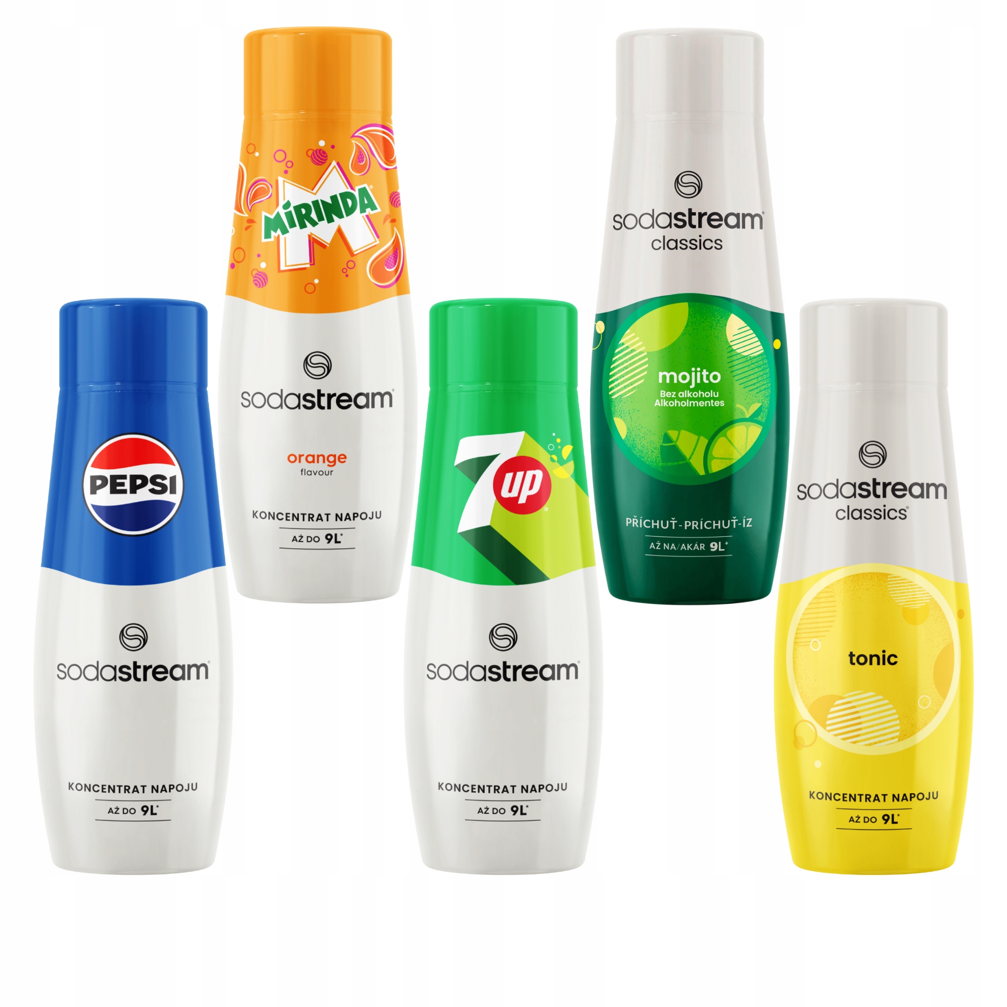 Sada 5 ks sirupů Chuťových pro saturátor perlivé vody SodaStream