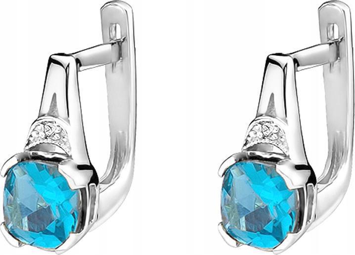 Náušnice vyrobené z bílého zlata 585 s topazovými diamanty 14kt, elegantní design pro ni