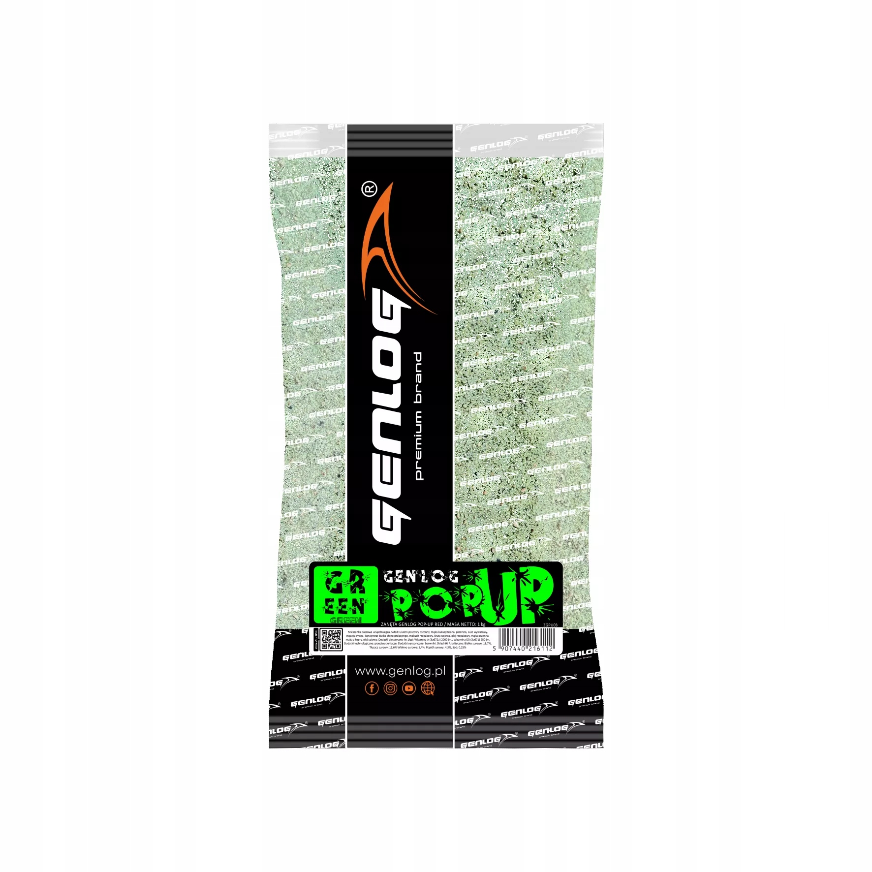 Zanęta Genlog Pop-up Green 1kg Lin Karaś Złoty Karaś Spławik Feeder