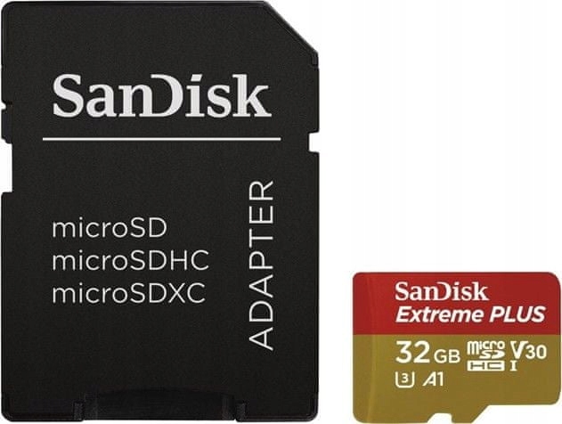 SanDisk Extreme Plus micro 32GB U3 100/90 MB/s Typ karty SDHC