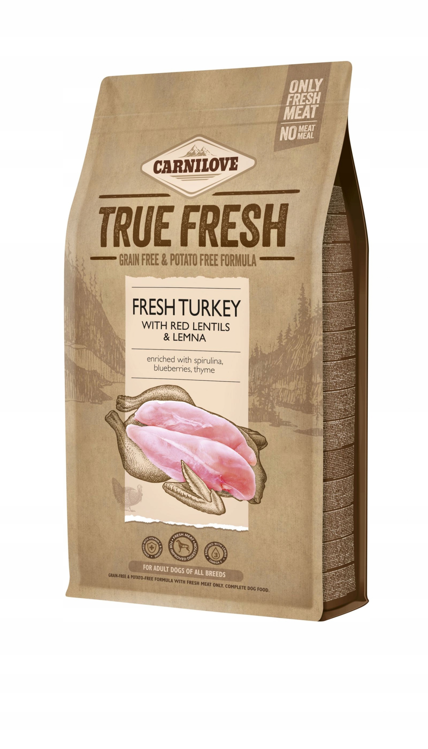 Levně Carnilove True Fresh Dospělé Psy S Krůtím 11,4 Kg