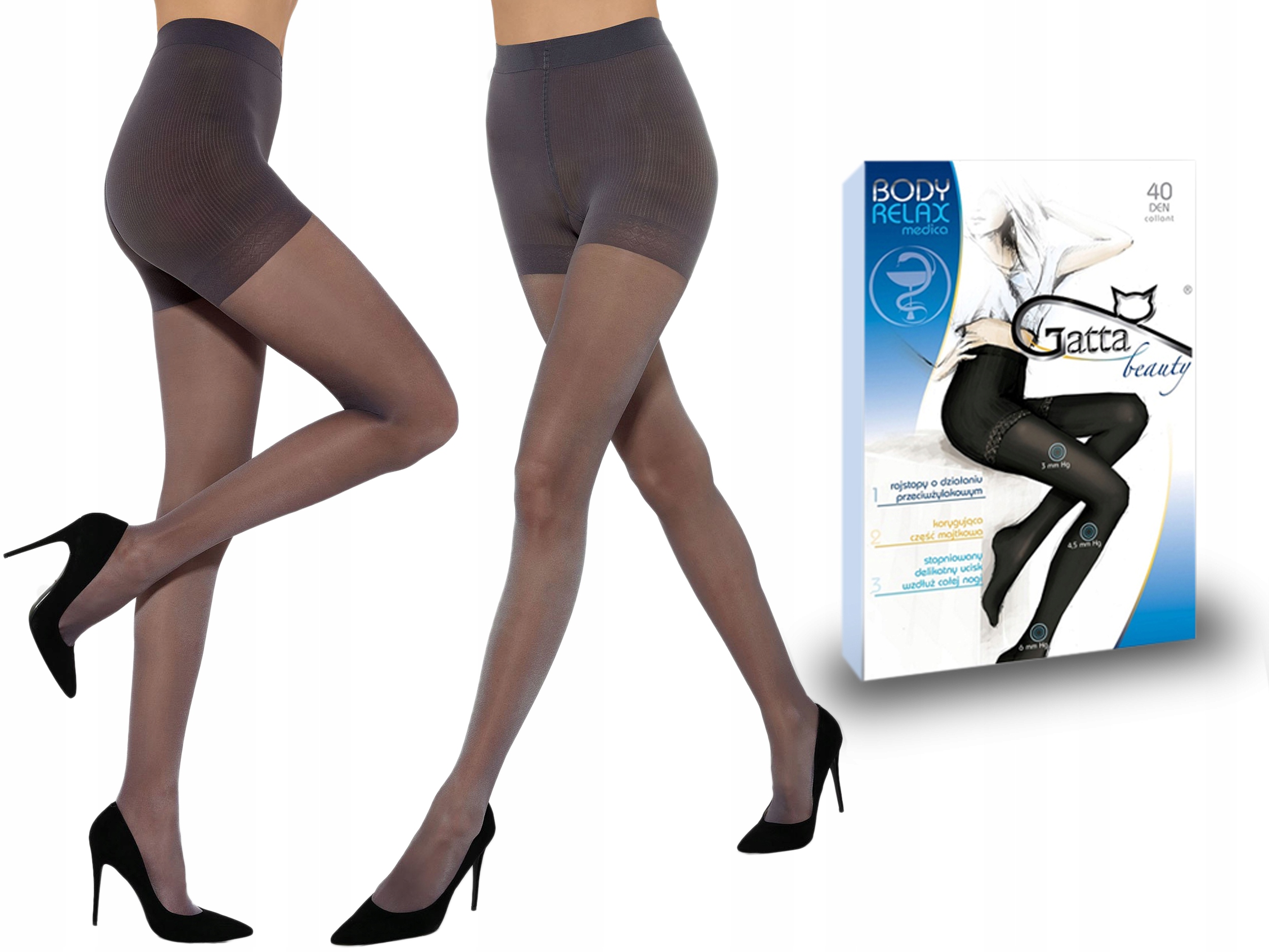 

Gatta rajstopy Body Relax Medica 40 den grafit 2-S
