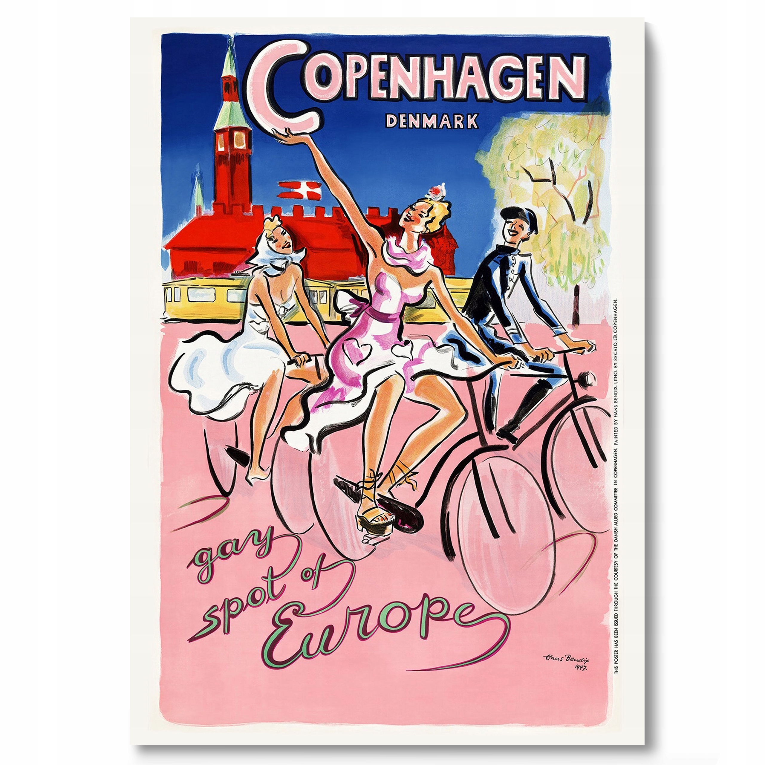 

Plakat Podróżniczy Vintage Dania Kopenhaga A3