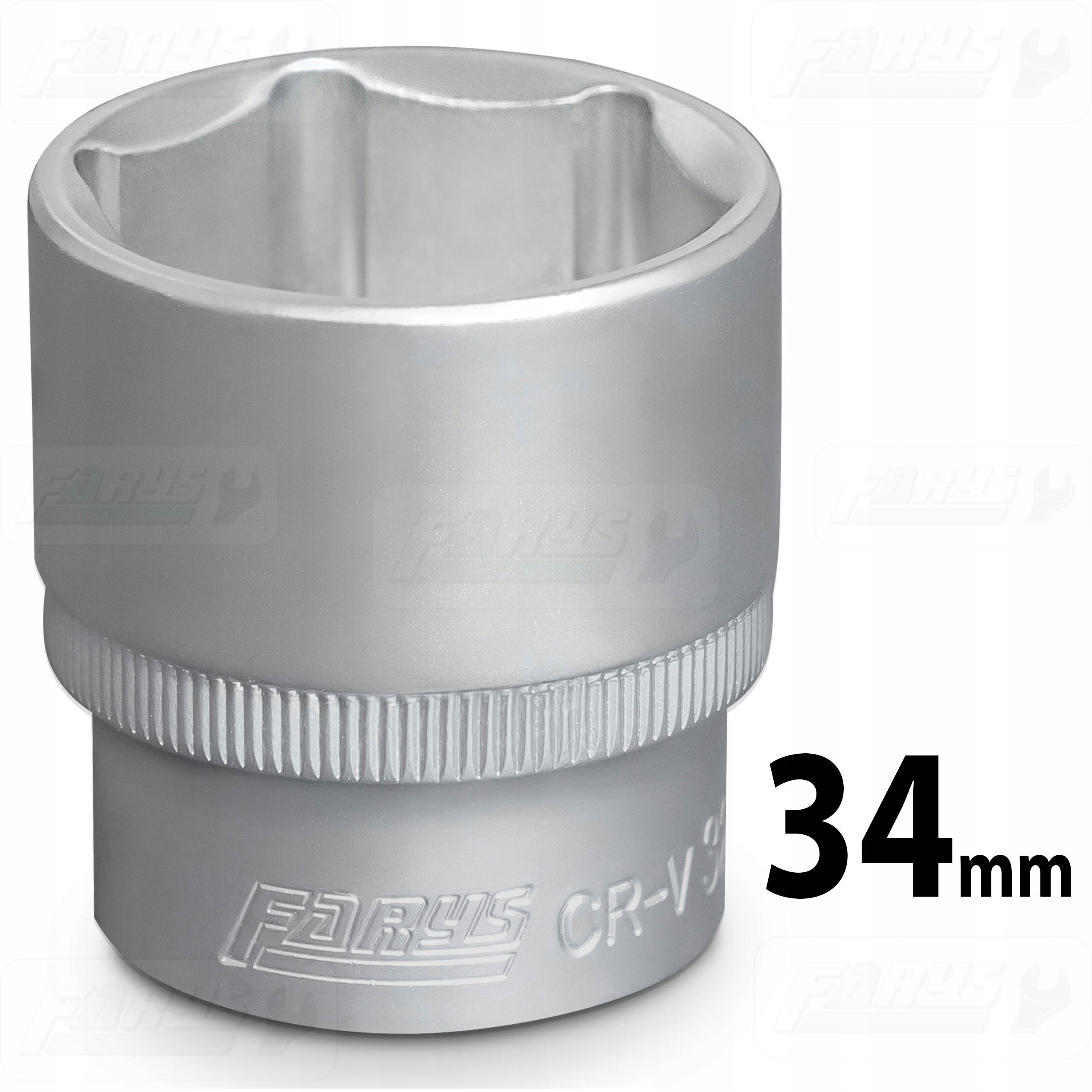 Nasadka 34mm 1/2" Sześciokątna Krótka 6-kątna CrV Mocna Farys FR1227