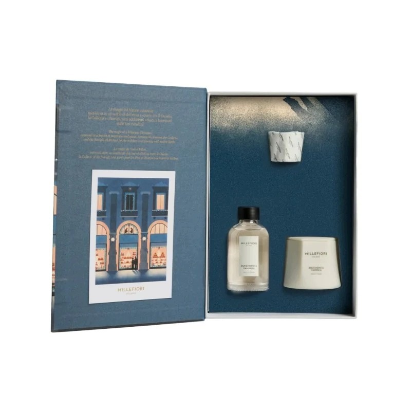 Vánoční sada svíčka a tyčinky 100 ml Zucchero & Vaniglia Millefio