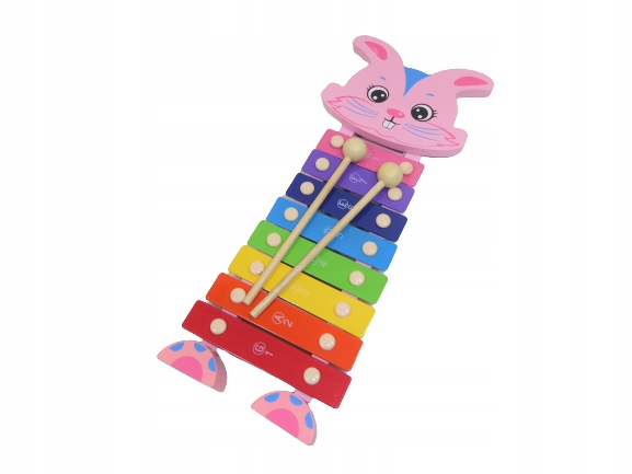 CYMBAŁKI DREWNIANE ksylofon dla dzieci KRÓLIK