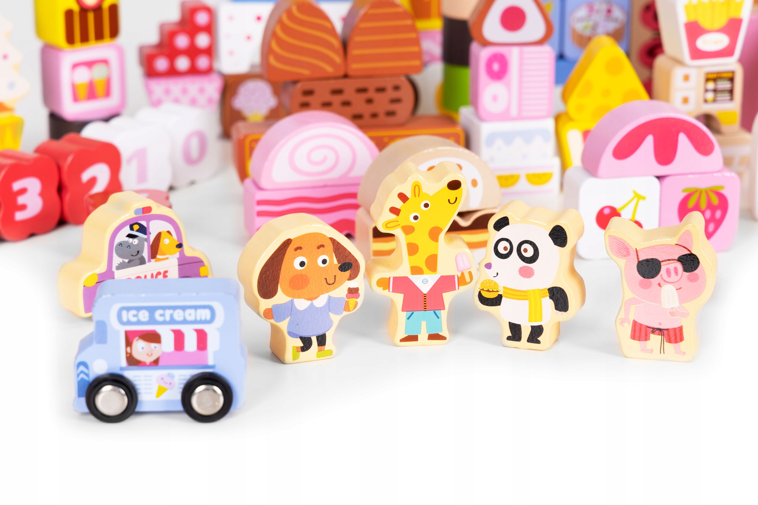 DREWNIANE KLOCKI EDUKACYJNE CUKIERKOWE MIASTO 115e Kod producenta ME433