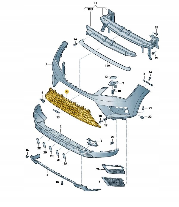 KRATKA ATRAPA SRODKOWA ZDERZAKA SEAT ATECA
