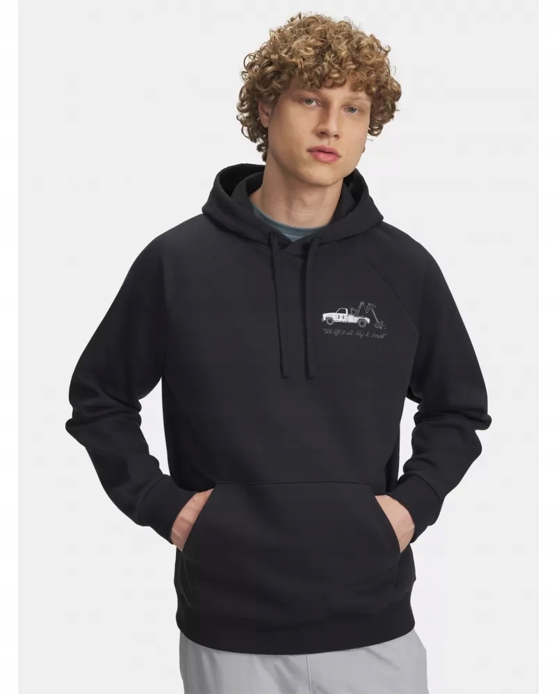 Pánská Mikina Under Armour S Kapucí Černá Rival Fleece Hbr Logo Hd M