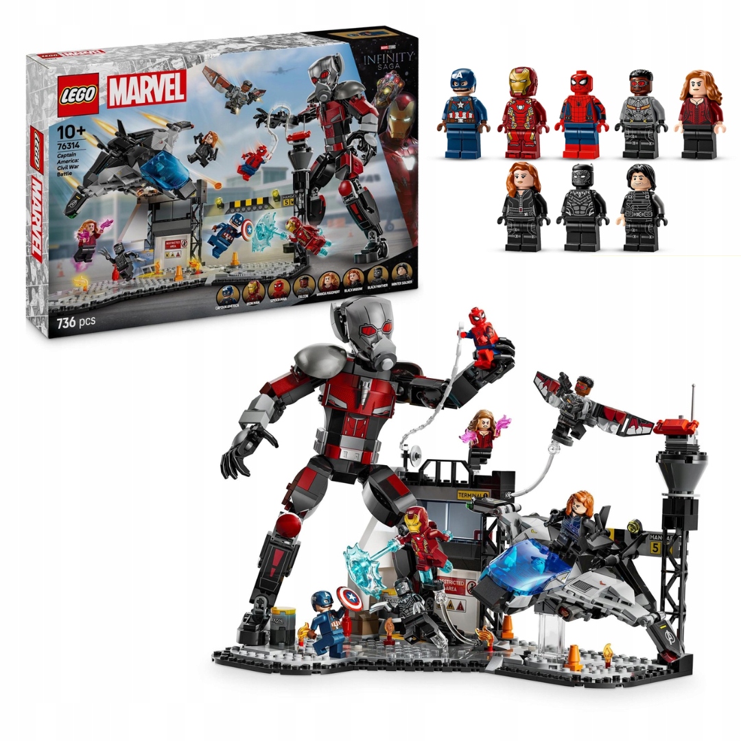 Lego Heroes 76314 Marvel Kapitán Amerika Válka hrdinů Bitva