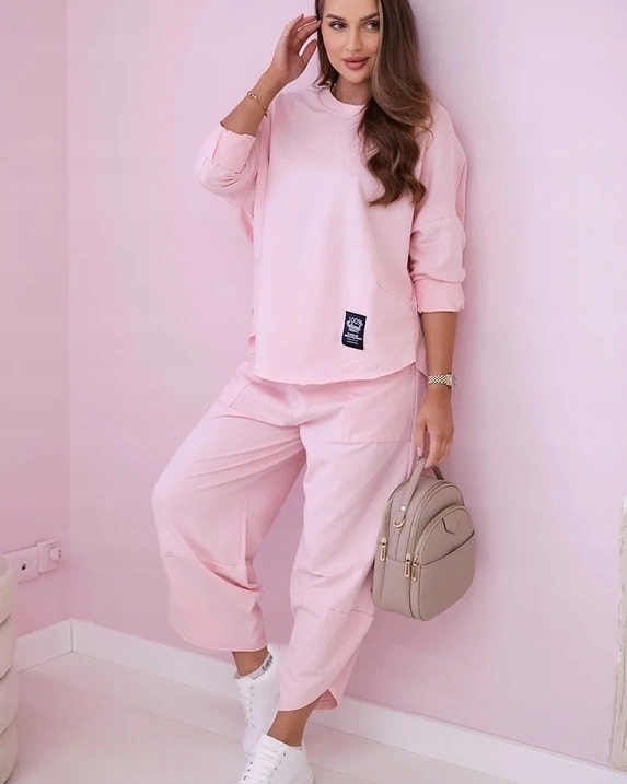 Komplet bawełniany bluza plus spodnie oversize Moda Włoska Marka Kesi