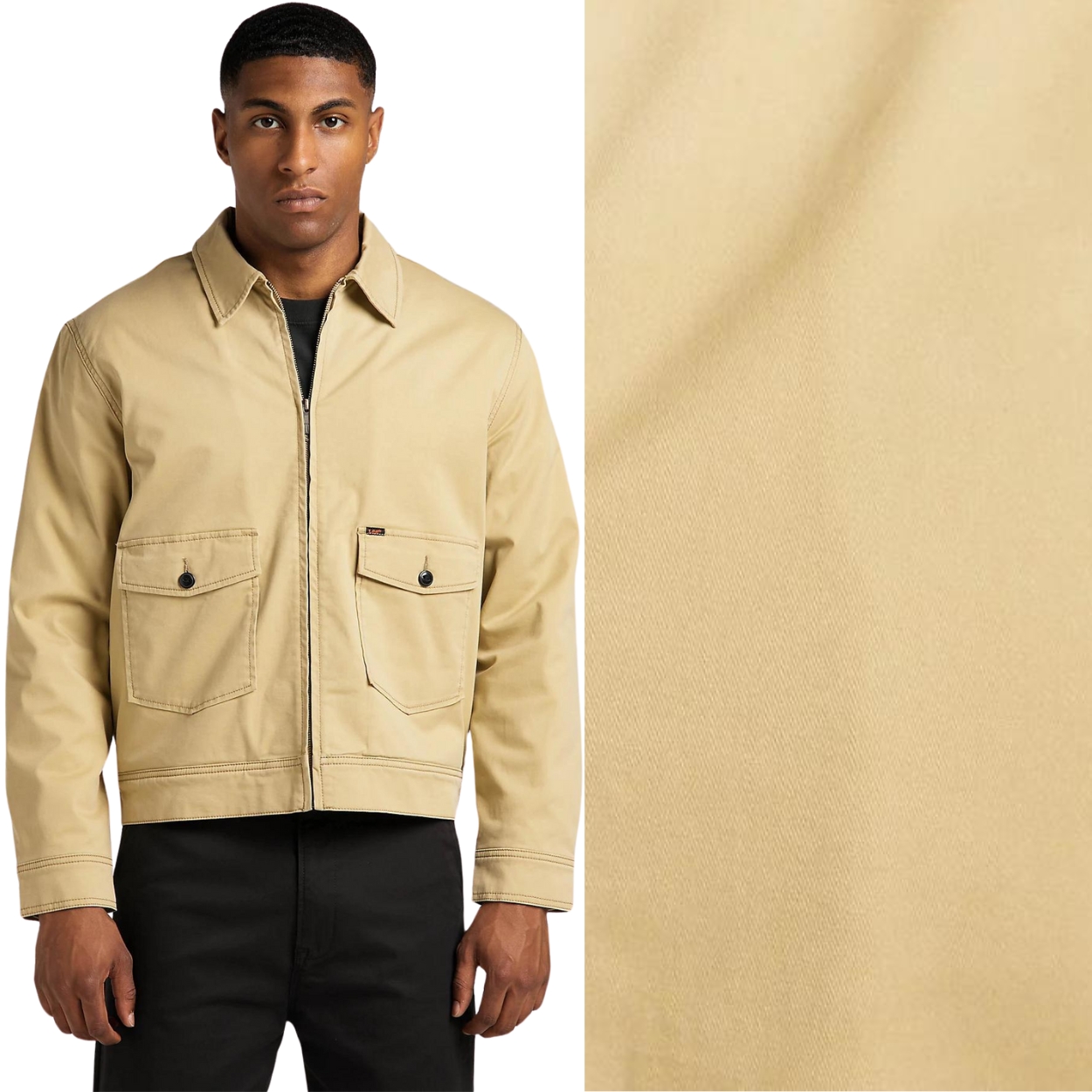 Lee Chetopa Jacket Leesures Sand Béžová Zateplená Bunda Na Medvídka XL