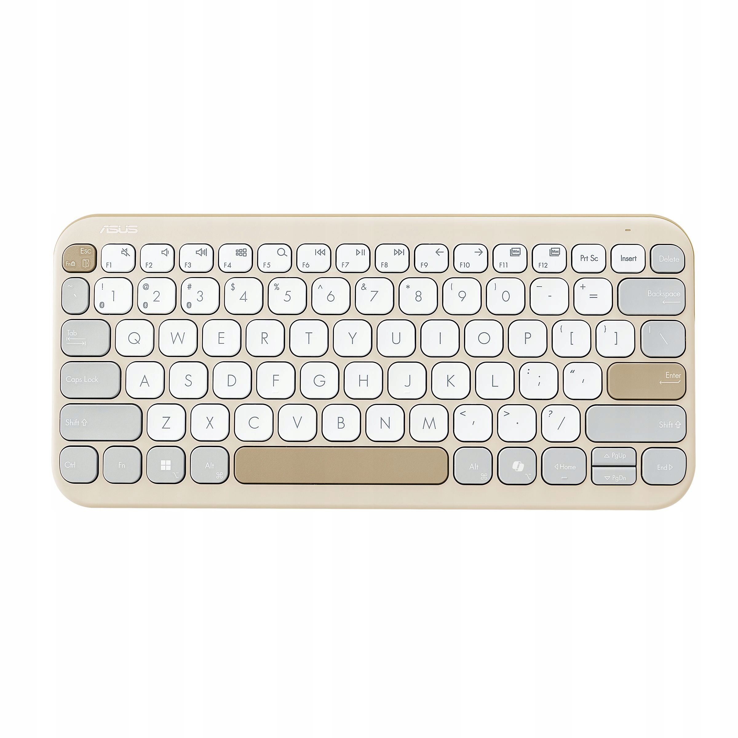 Asus KW100 Klawiatura Bluetooth 75% Oat Milk z Klawiszami Nożycowymi