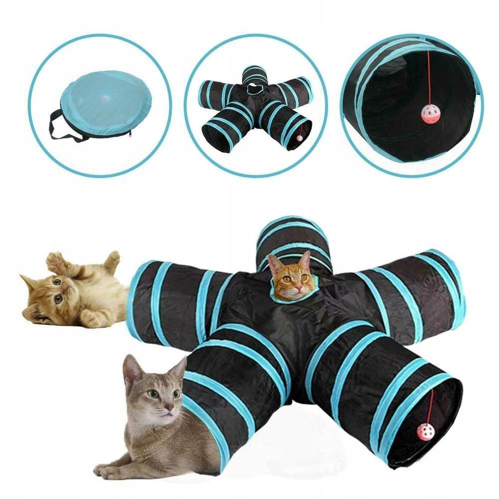 Levně 5cestný tunel pro kočky , Hračka pro kočky , hrací tunel, skládací tunel