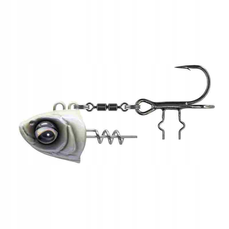 Główka z wkrętką Savage Gear Monster Vertical Heads 80g #1/0 Pearl White