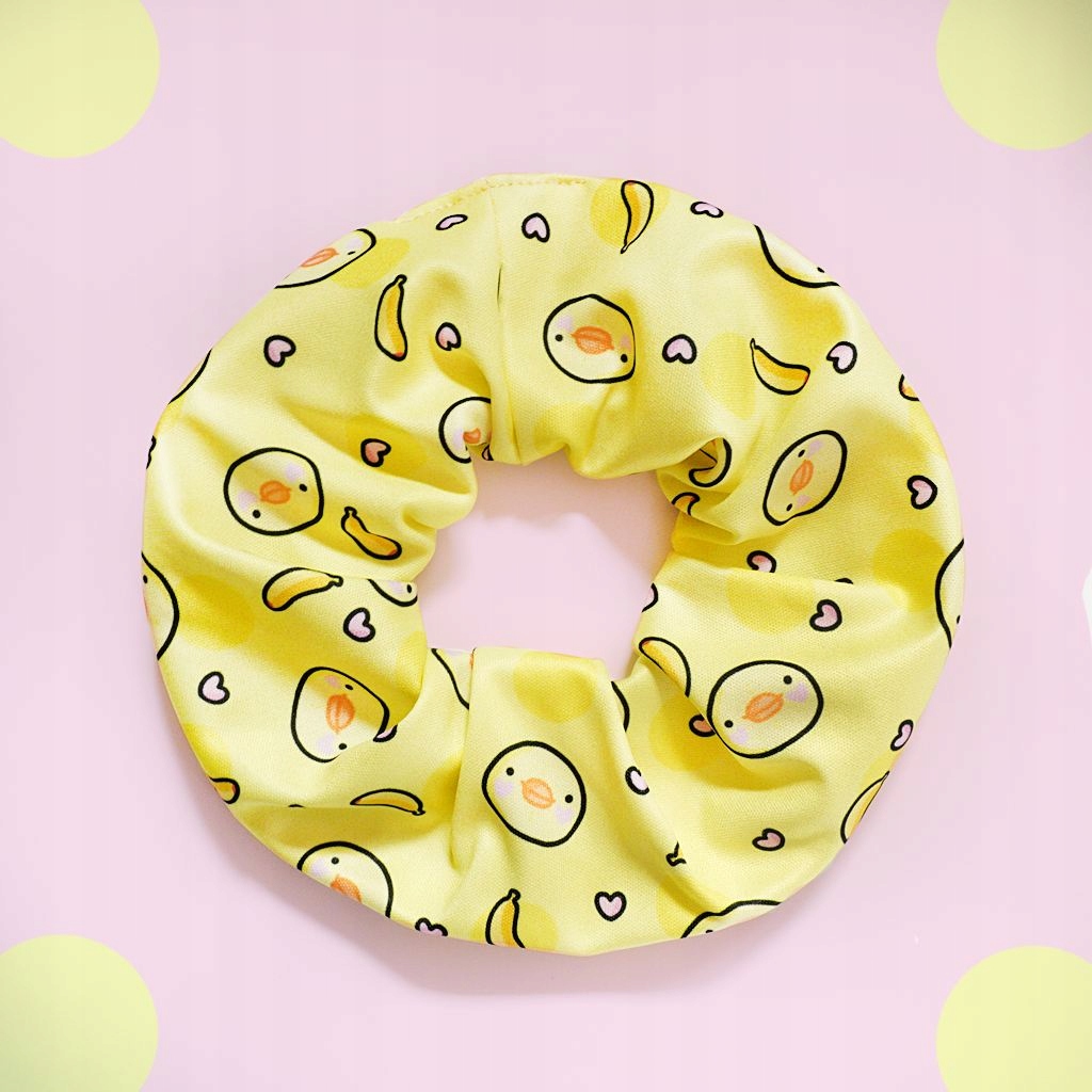 

Duża Scrunchie Gumka do włosów z Kaczkami bananki