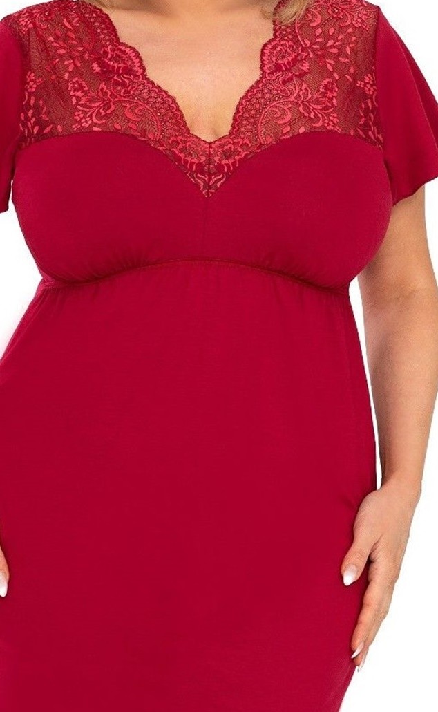 Donna Košile Noční Doris Plus Burgund 5XL/50