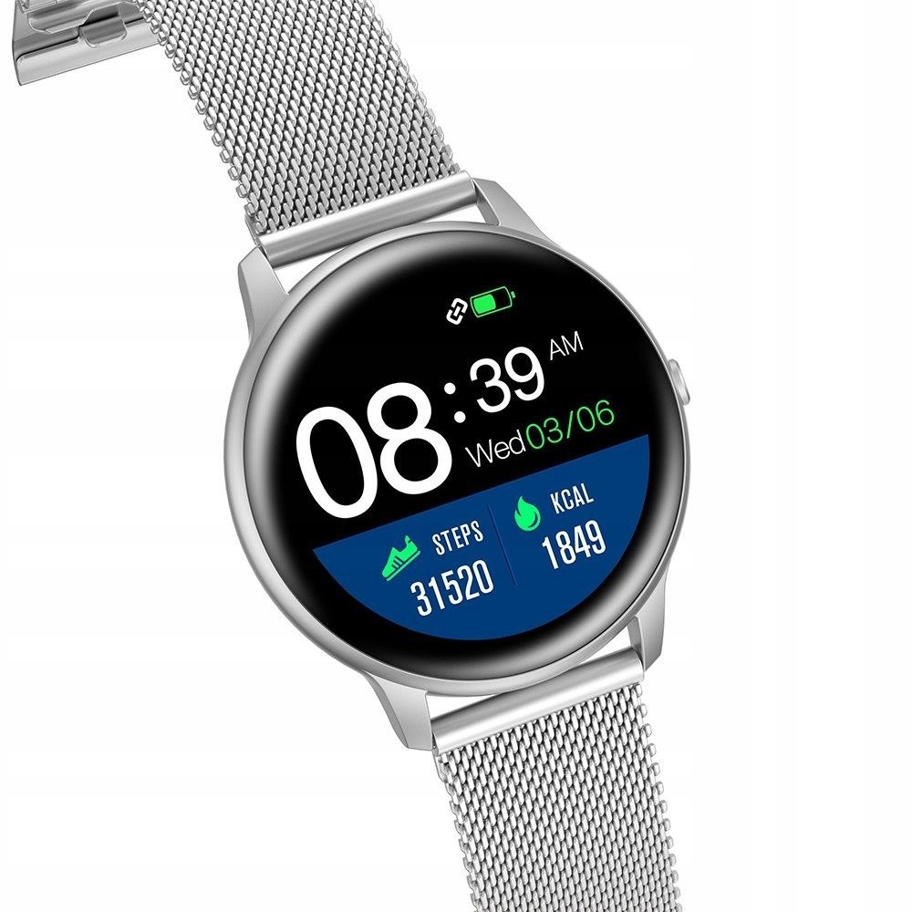 SMARTWATCH DAMSKI G ROSSI POLSKIE MENU SMS TRENING Czujniki pulsometr