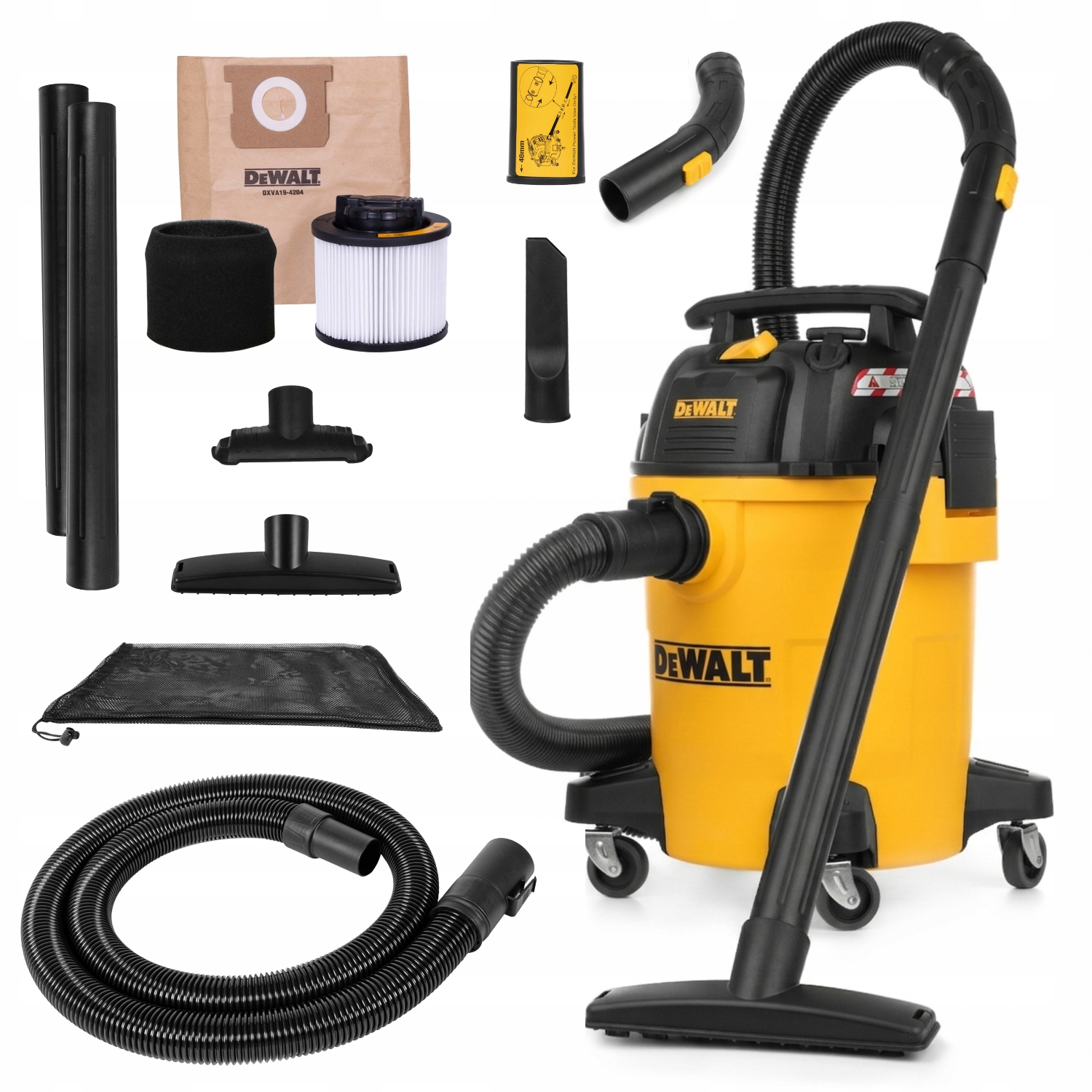 Dewalt Odkurzacz Przemysłowy Bezworkowy Z Dmuchawą Sucho I Mokro 23L 48MM