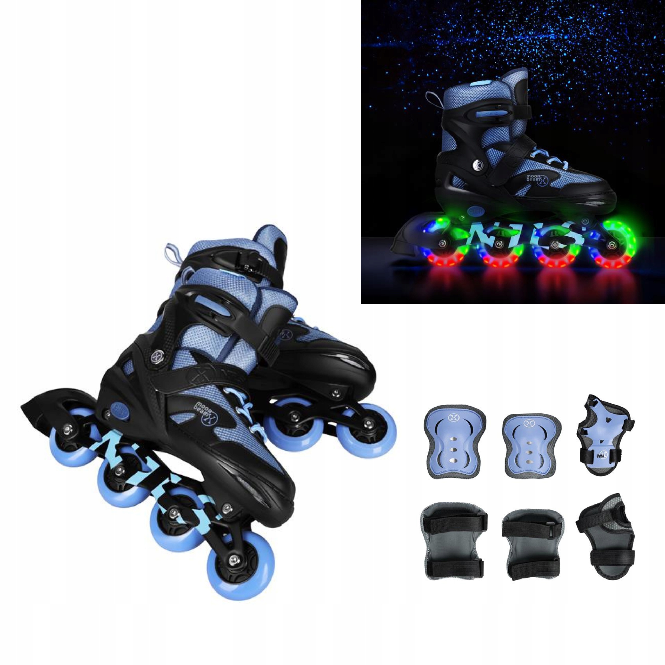 Nastavitelné Brusle 2v1 Nils Extreme chrániče vel. S 31-34