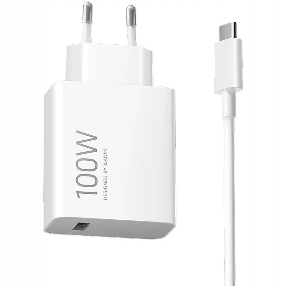 Síťová nabíječka 100W Xiaomi, Usb-a s kabelem součástí balení, výkonná Qc GaN