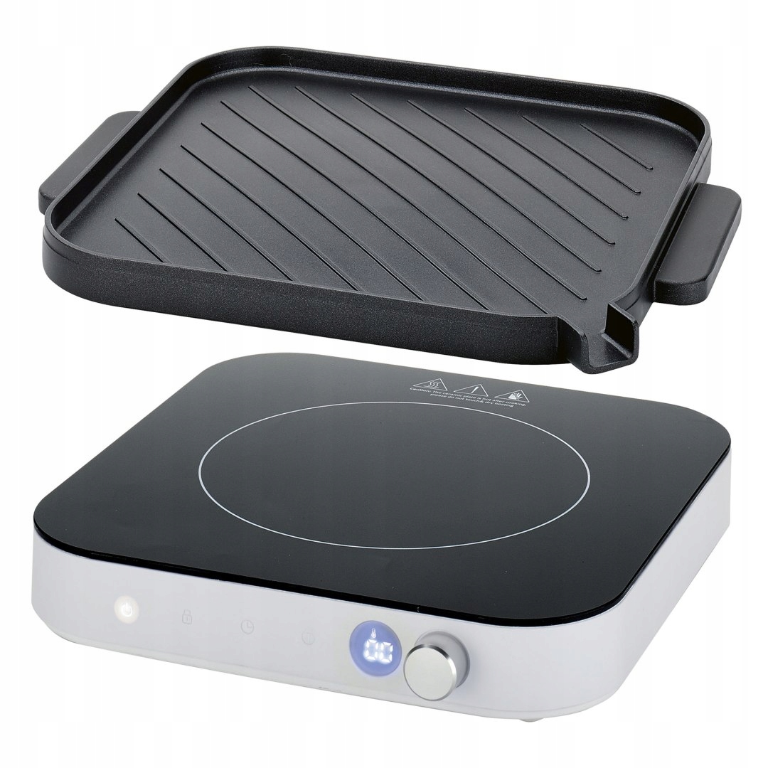Indukční sporák Spring s grilovací deskou, 33×28×8 cm