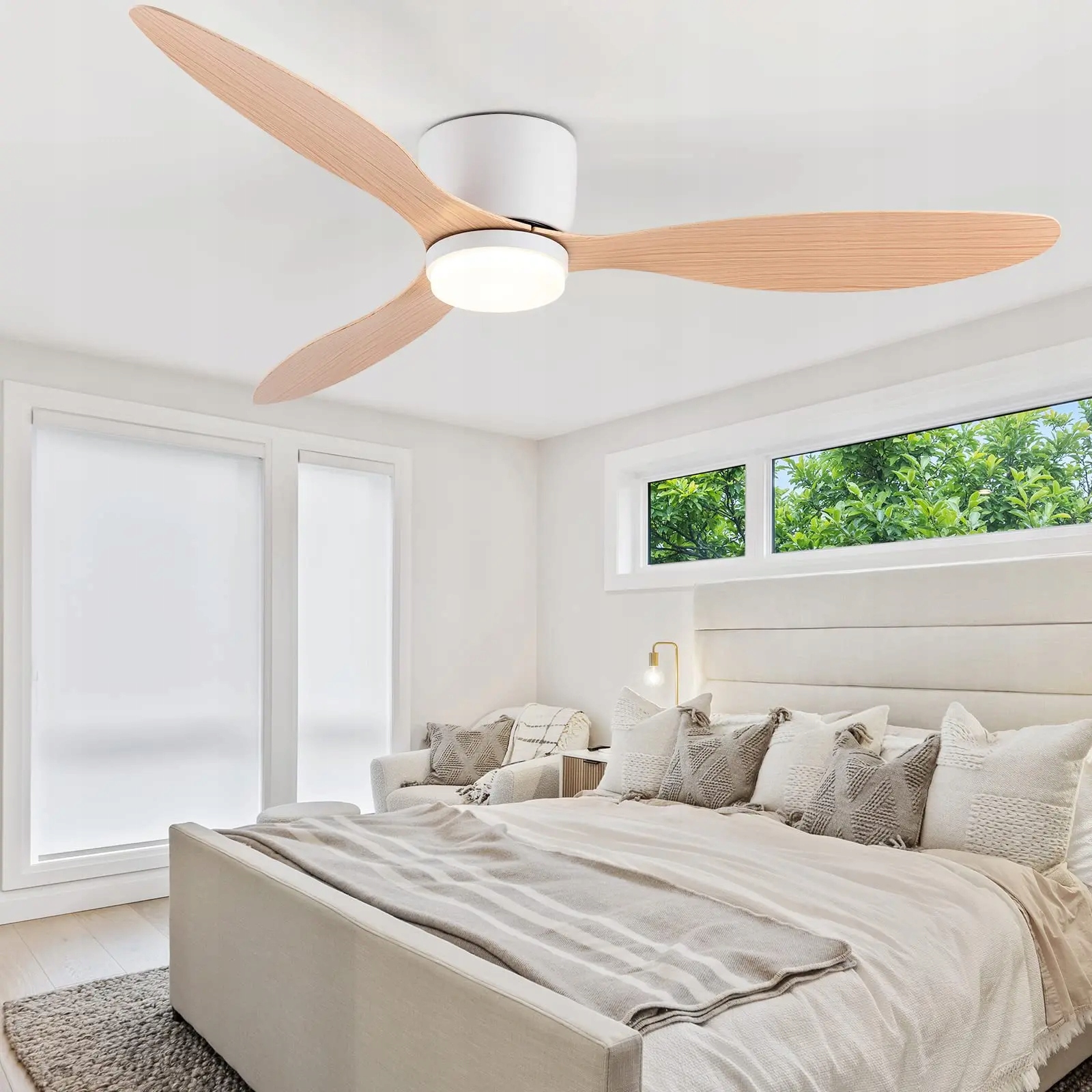 WENTYLATOR SUFITOWY WIATRAK LAMPA LED SUFITOWA Z WENTYLATOREM 132CM +PILOT Marka inna